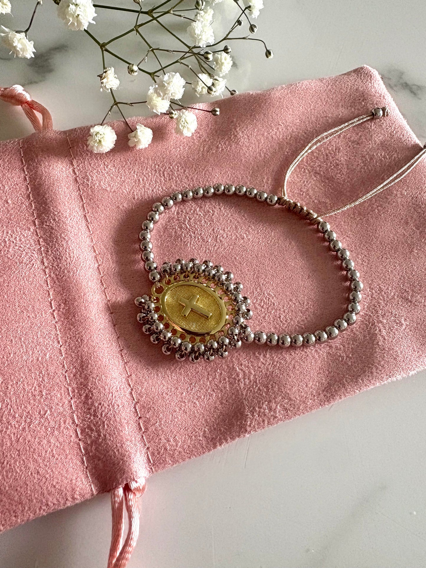 Brazalete Cruz bordada