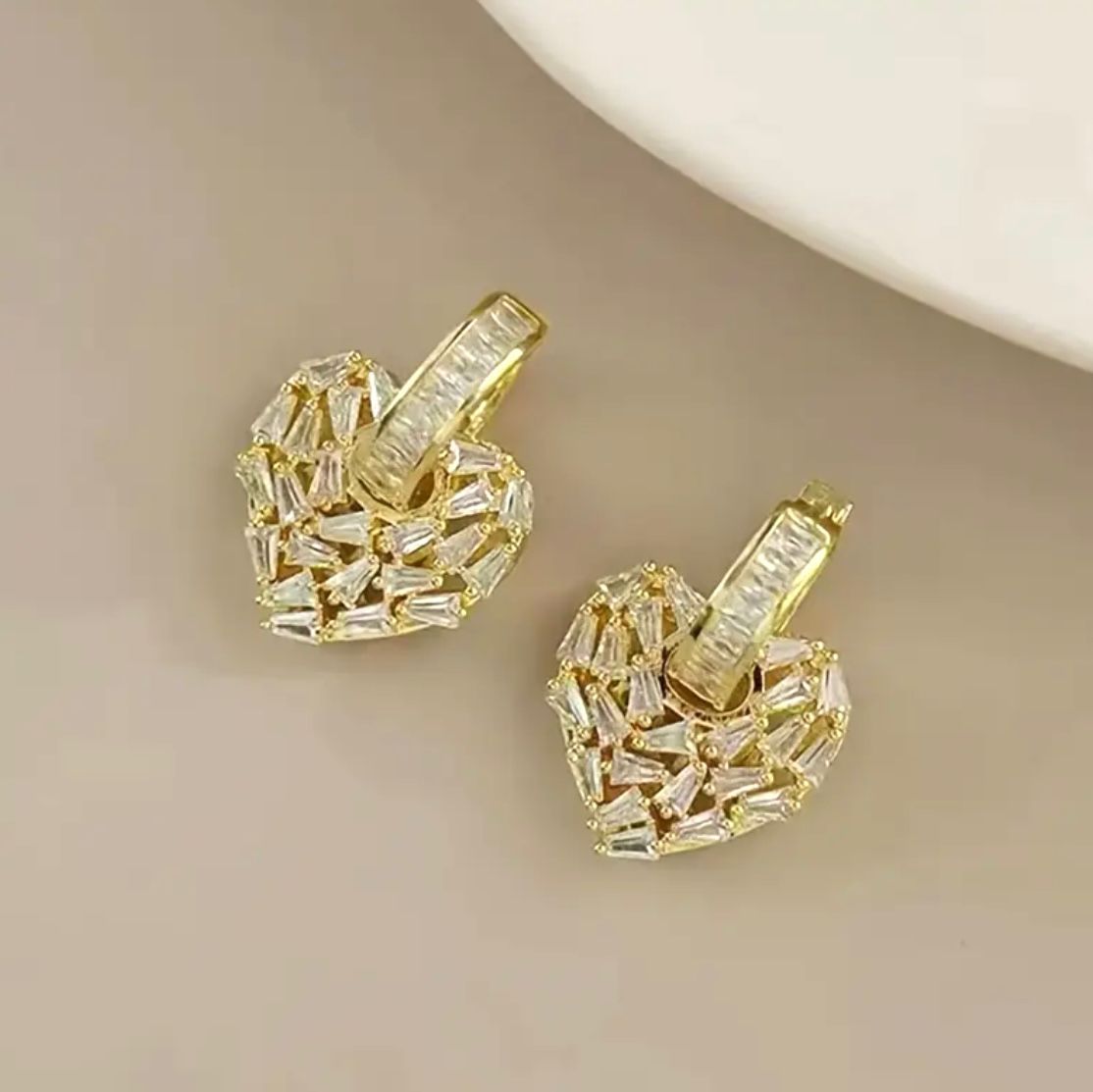 Aretes corazón Bisel