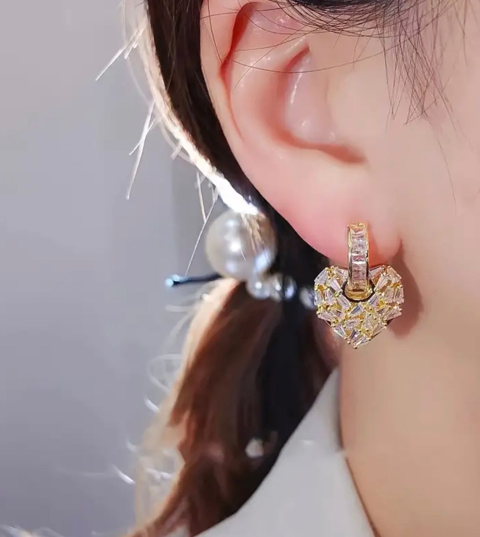Aretes corazón Bisel