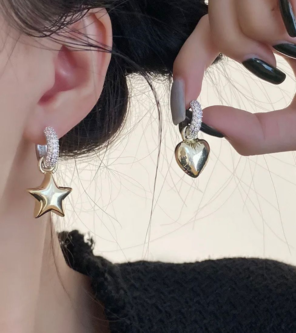 Aretes Corazón y Estrella sentimiento