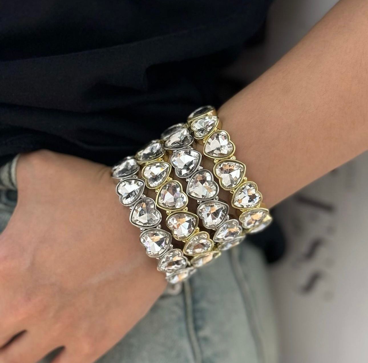 brazalete elastico full cristal gruesa