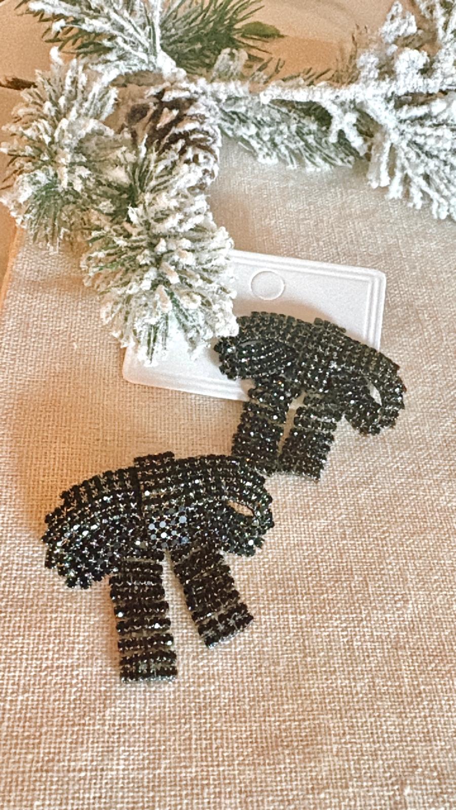 Aretes lazo Grande cristal negro