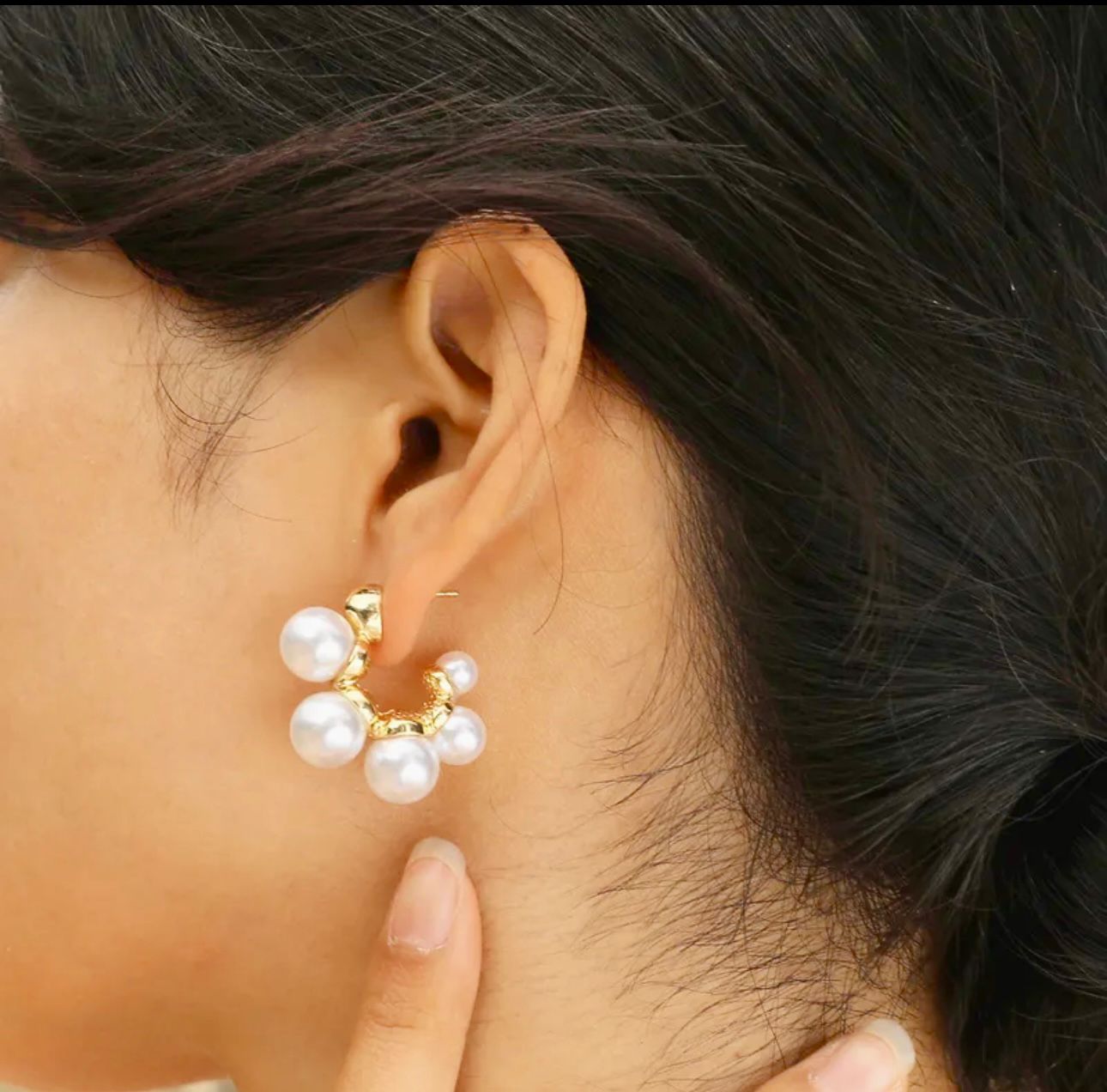Aretes 5 perlas