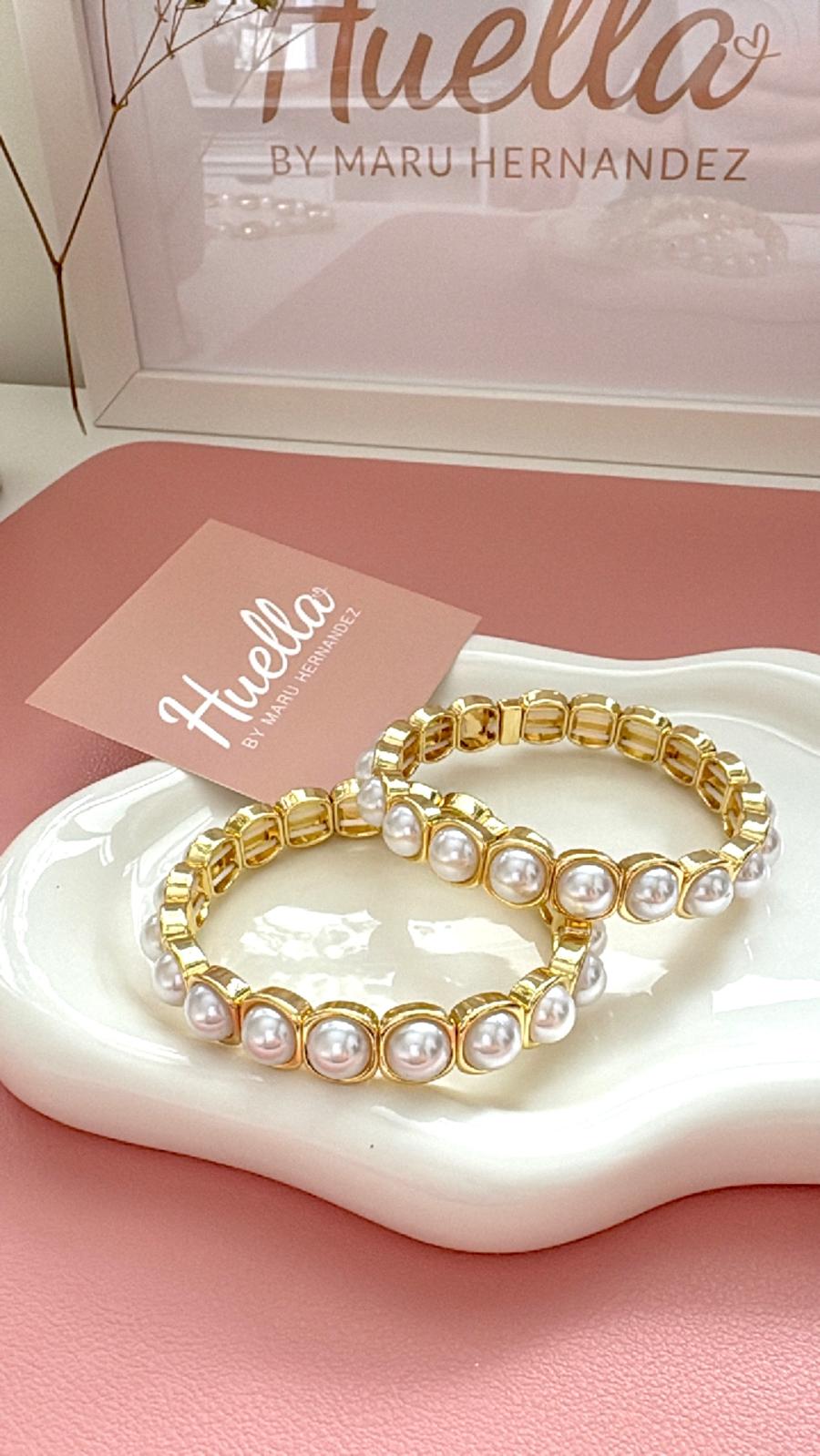 Brazalete Elástico perla cuadrada