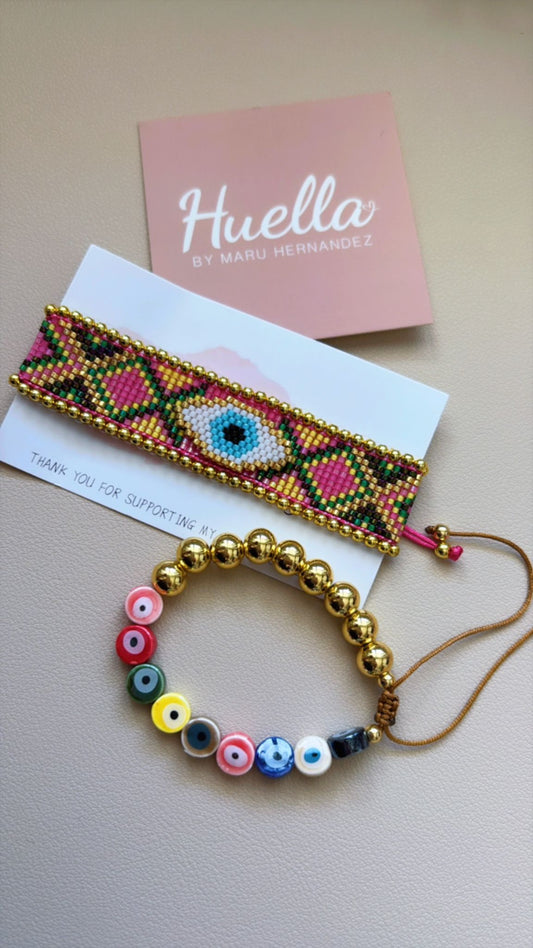 Juego de dos pulseras ojo