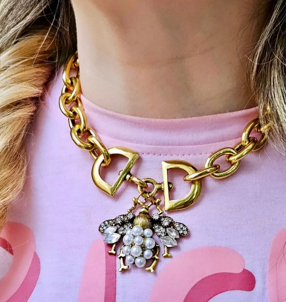 Collar Abeja Perlas