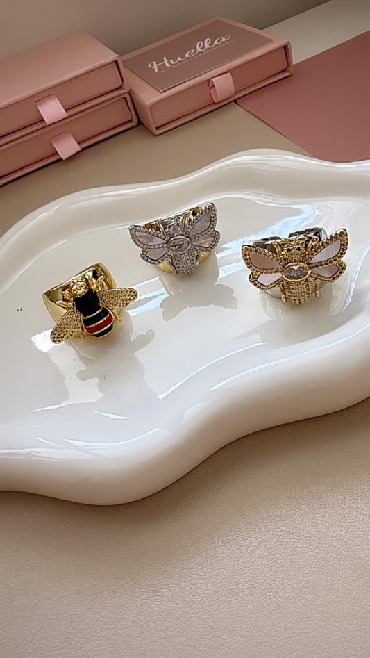 Anillos ajustables abeja