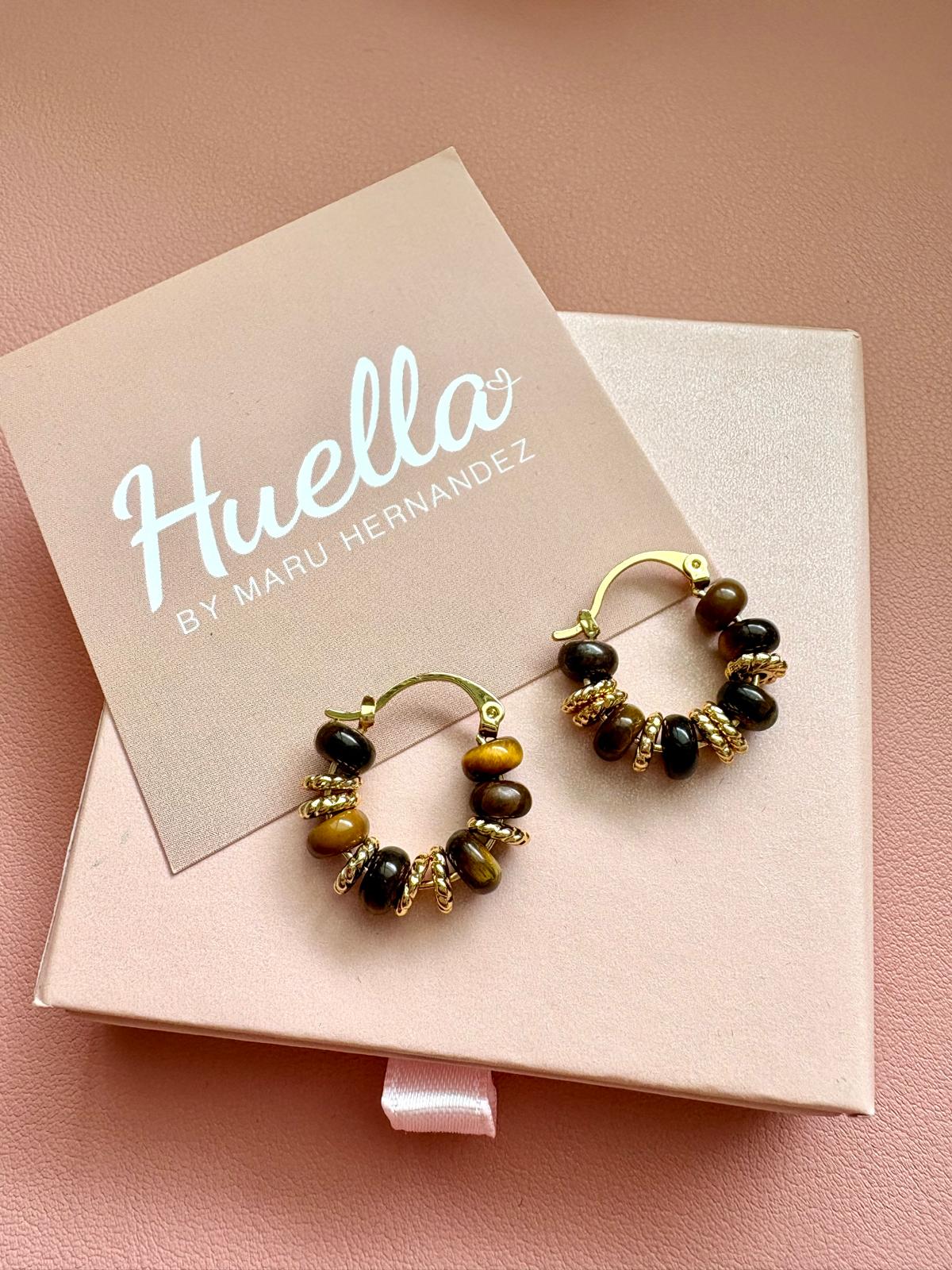 Aretes argolla rojo de tigre
