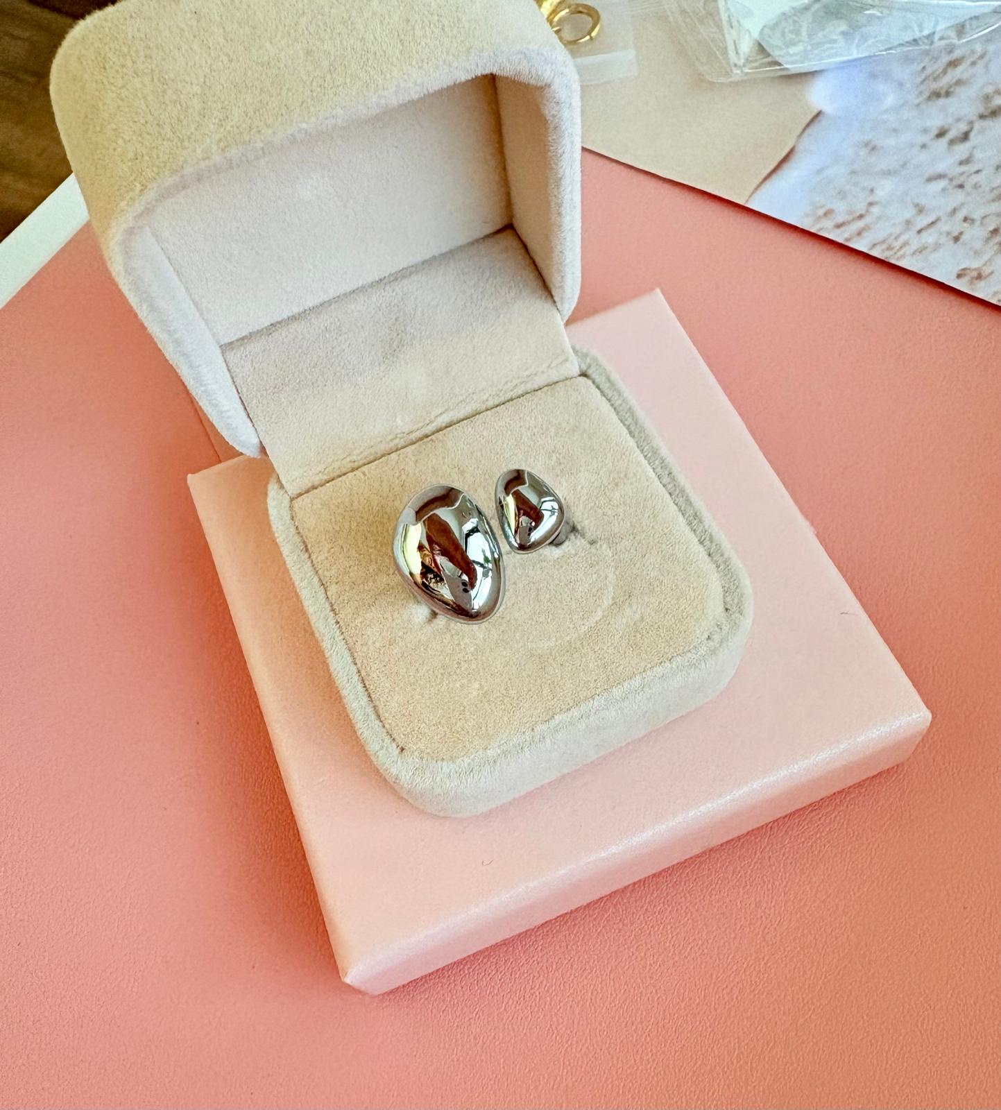Anillo geométrico plata