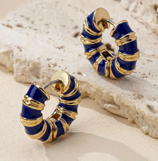 Aretes Argolla azul añil