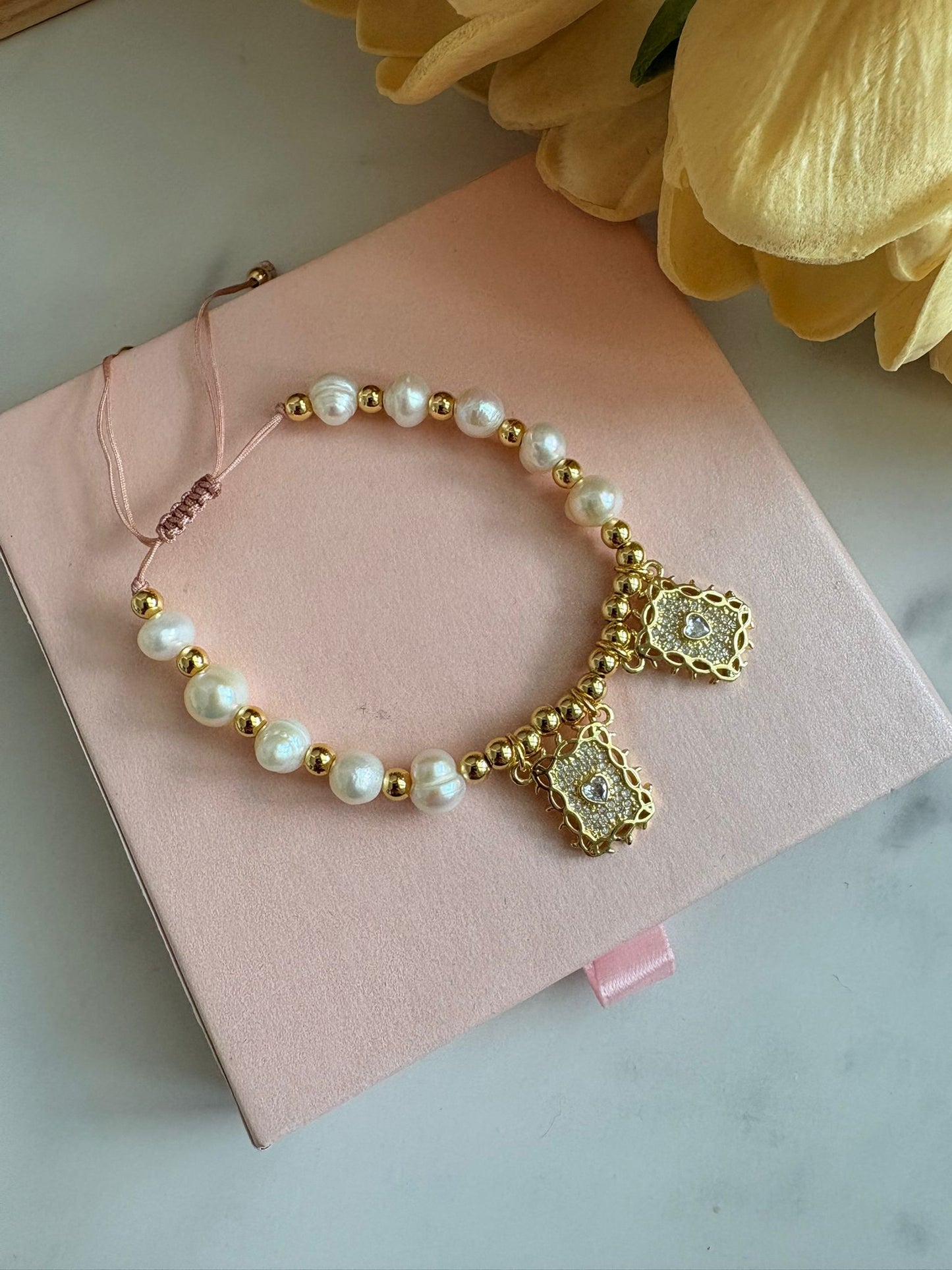 Brazalete perla fantasía