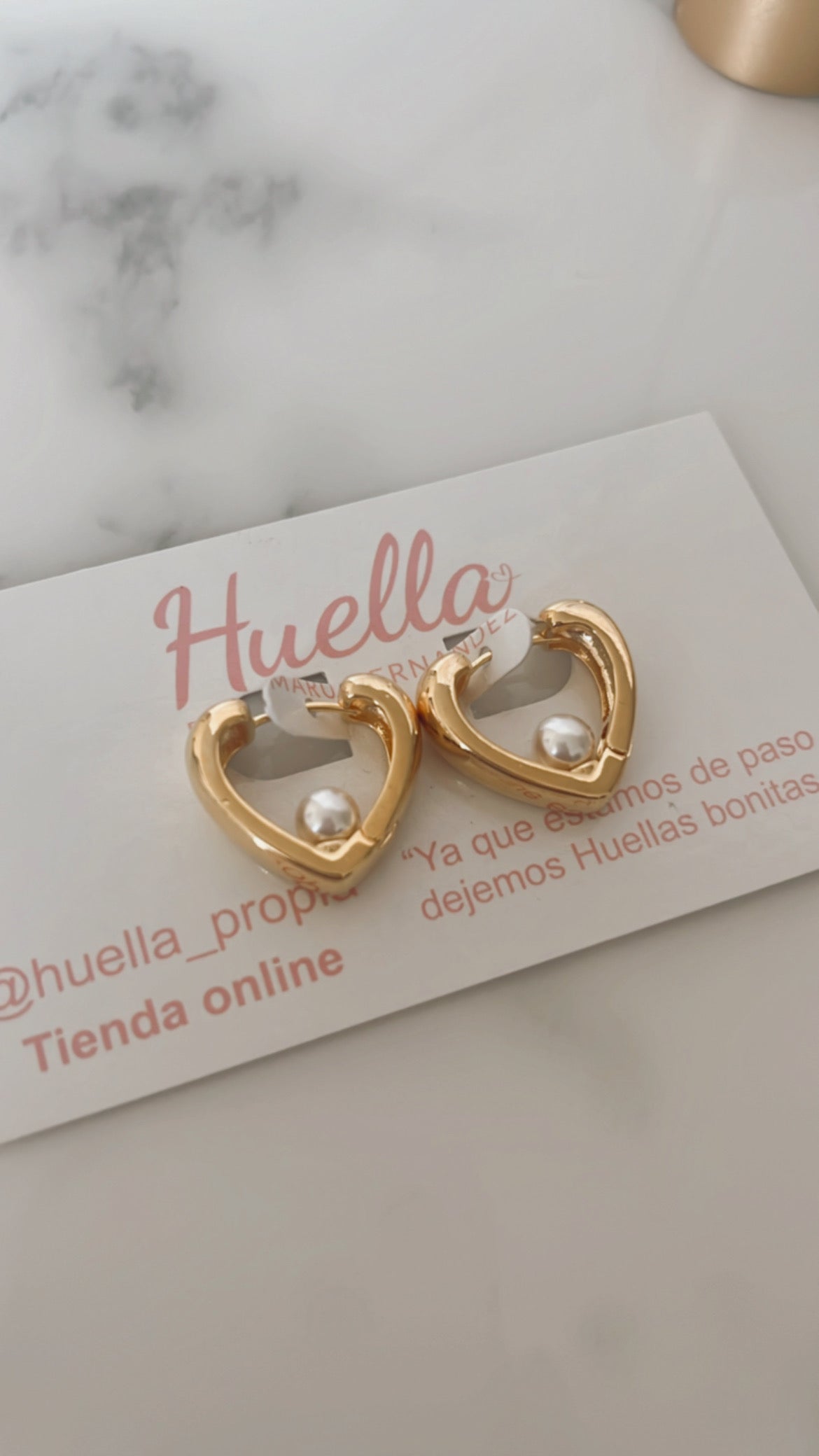 Aretes Corazon con Perla