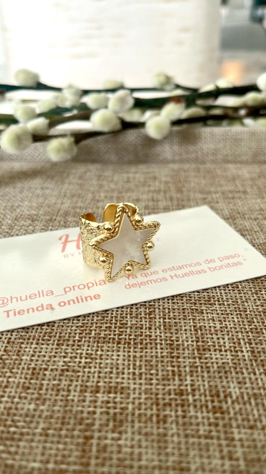 Anillos corazón y Estrella en Nácar