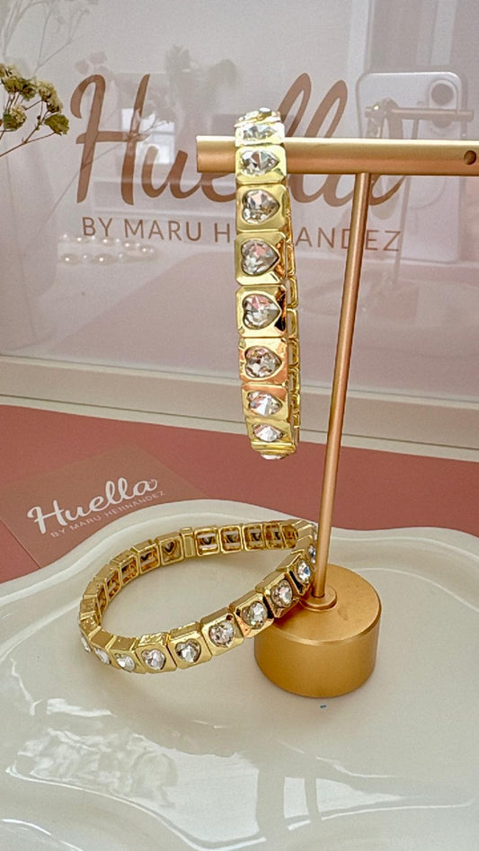 Brazalete elástico corazón clear