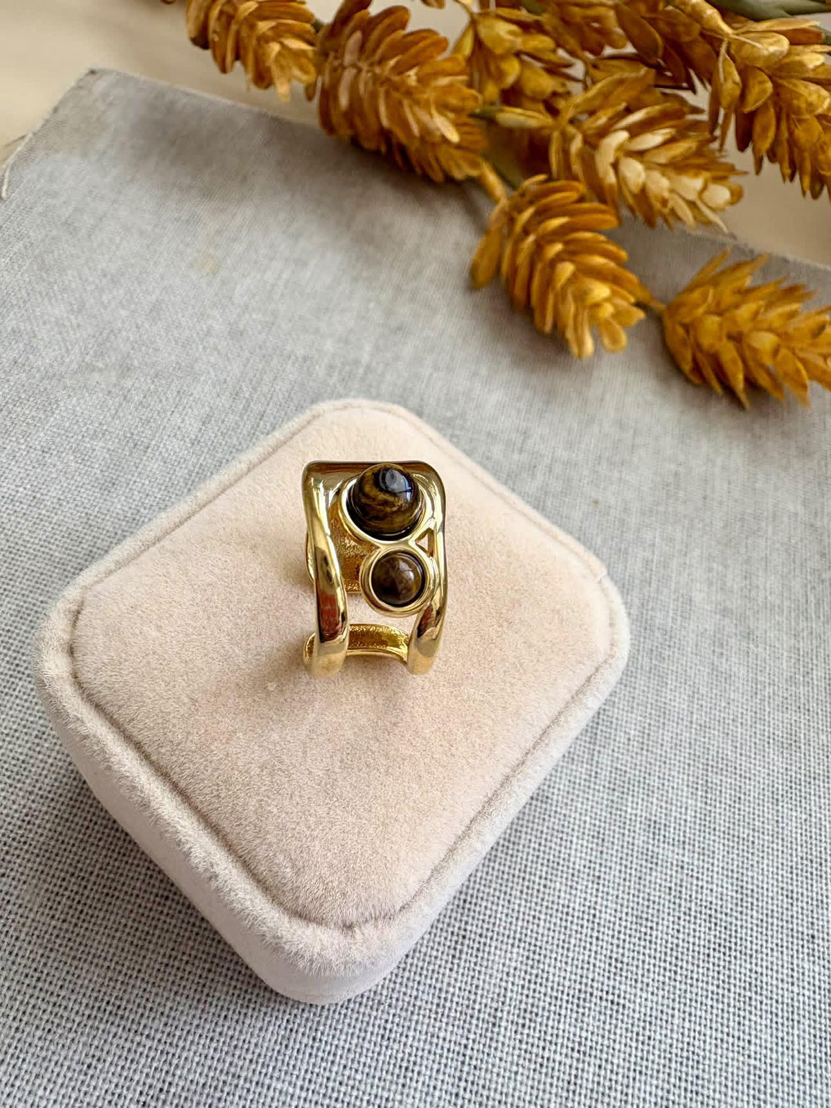 Anillo Abierto ojo de tigre