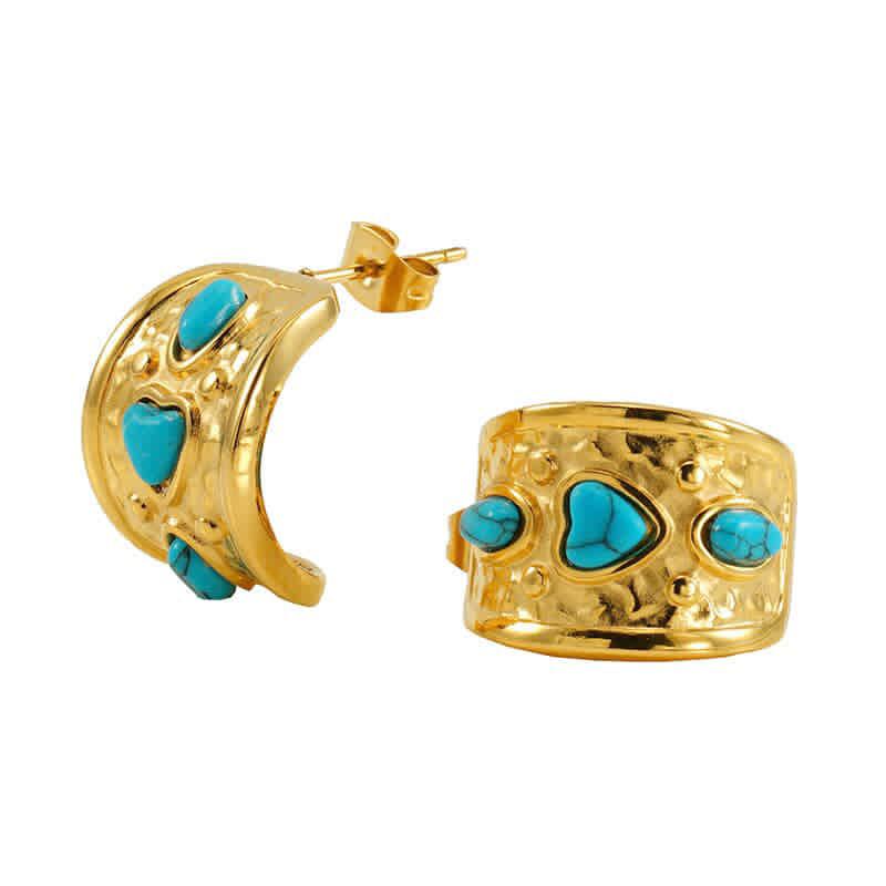 Aretes corazón turquesa