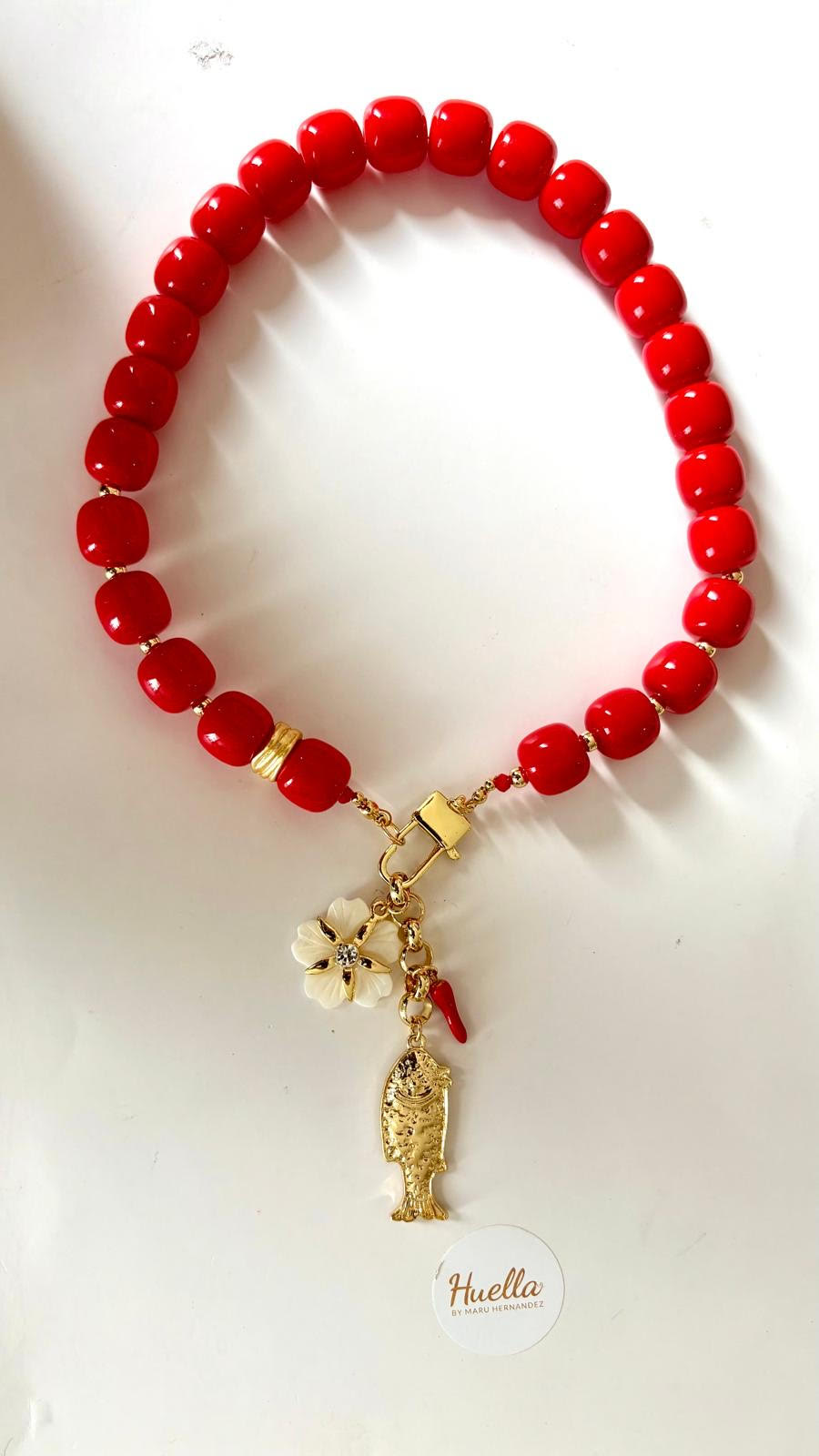 Collar Primavera Verano Rojo