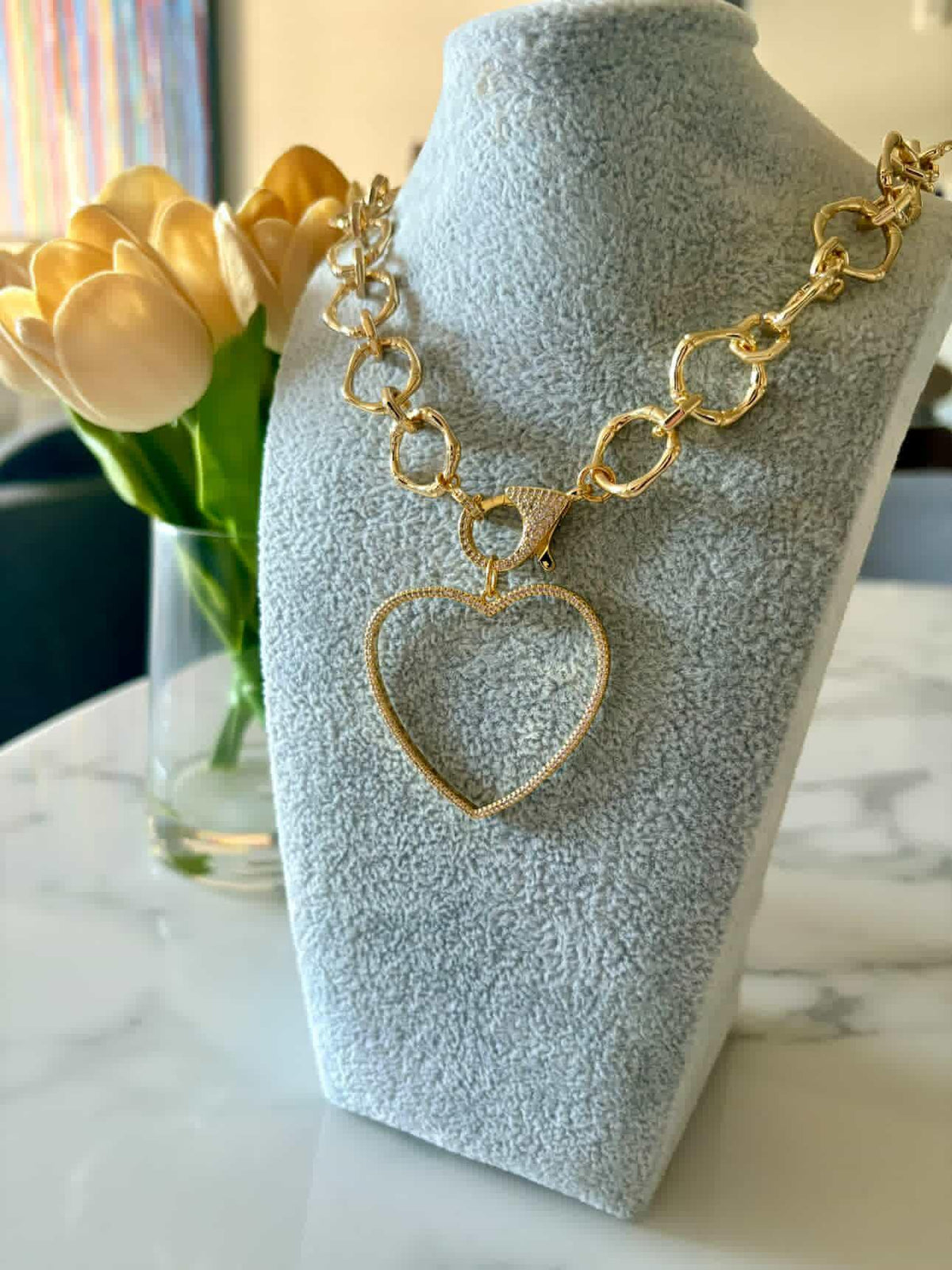 Collar corazón infinito pedrería