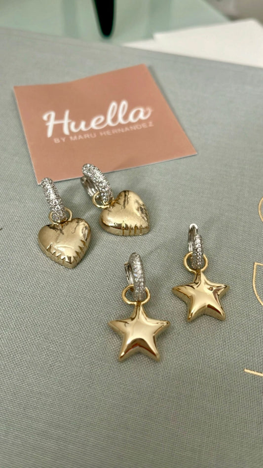 Aretes Corazón y Estrella sentimiento