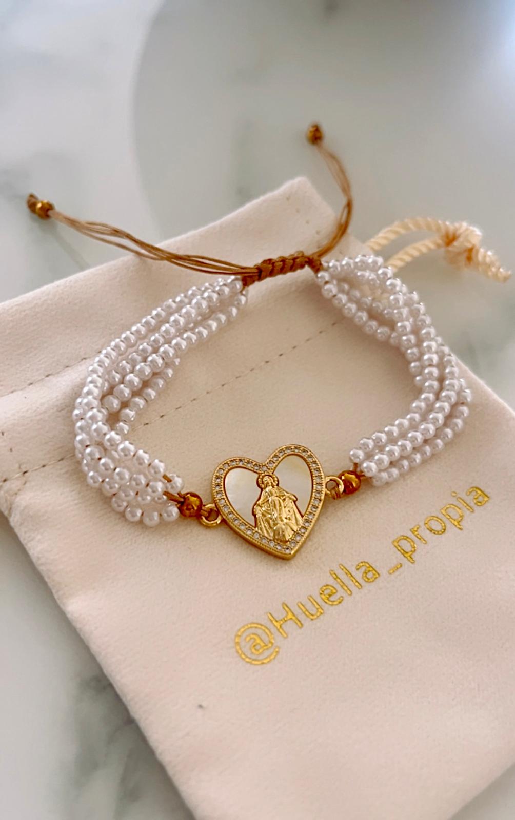 Brazalete 3 vueltas perlas Milagrosa