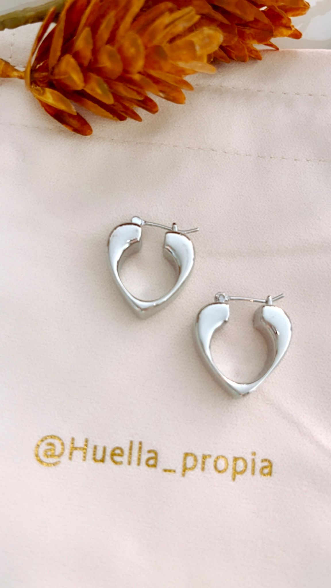 Aretes corazón plata