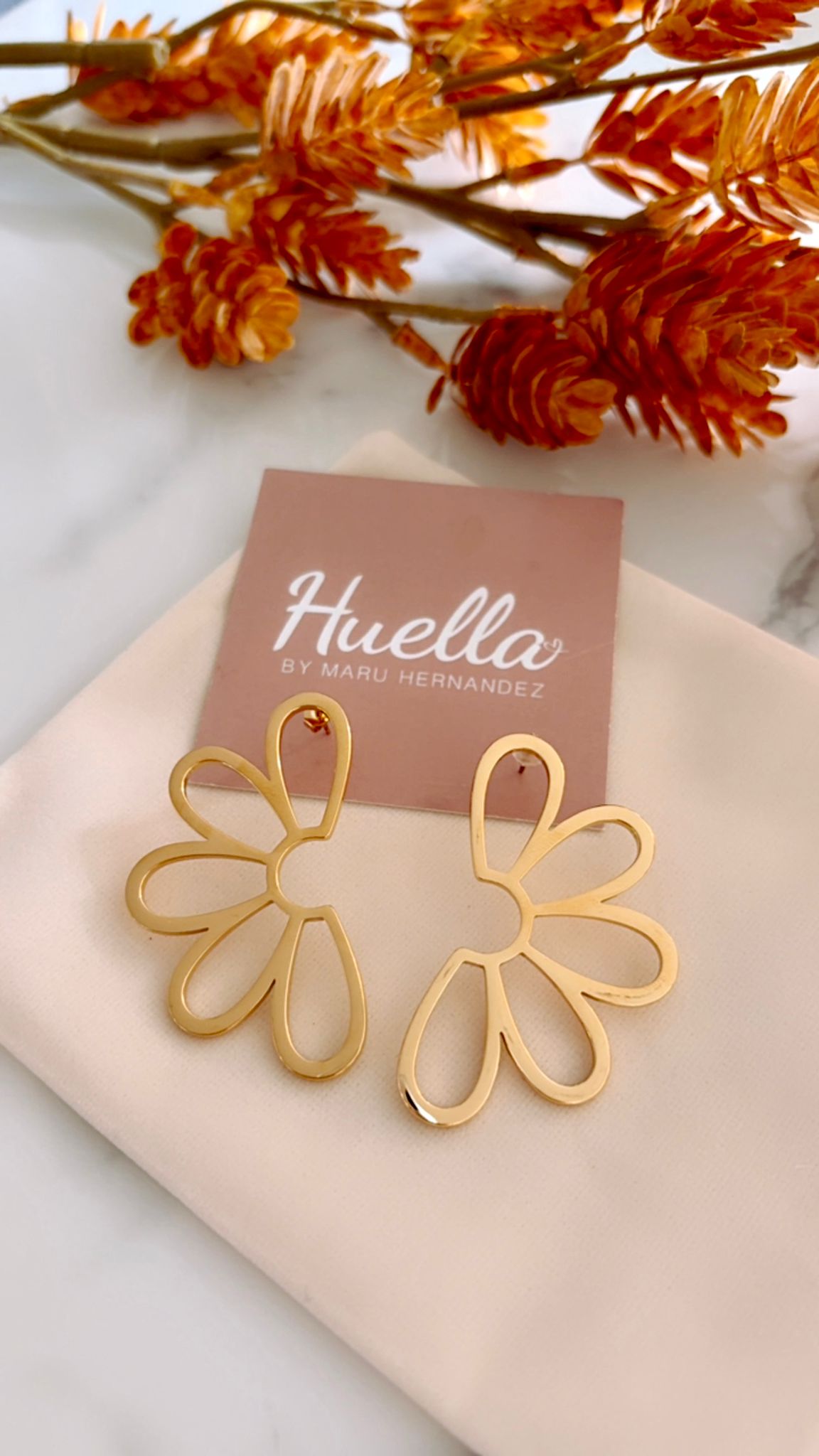 Aretes flor artística