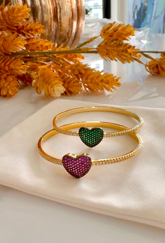 Brazalete Pulso corazón pedrería