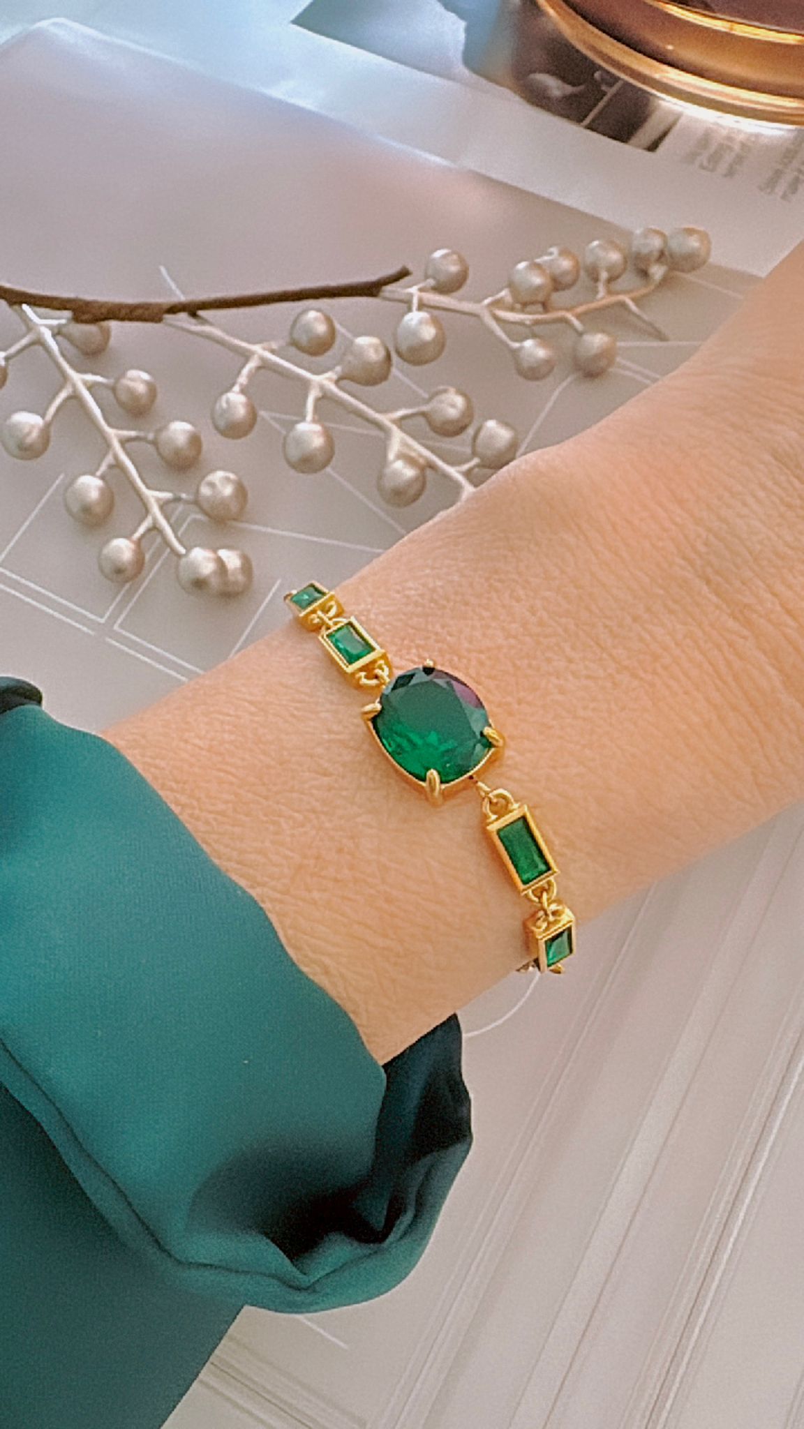 Brazalete Verde Elegante