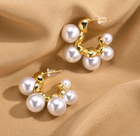 Aretes 5 perlas