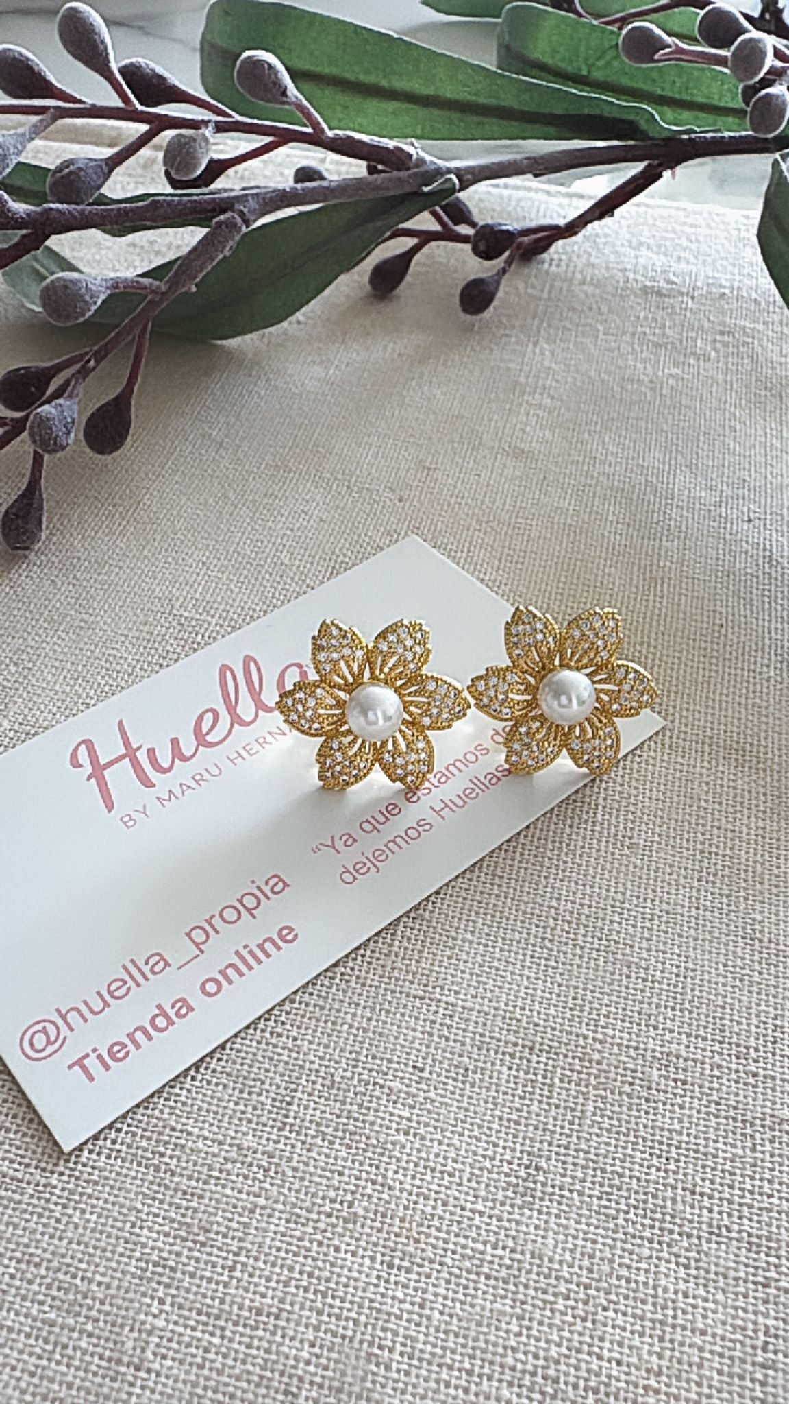 Aretes Flor Perla