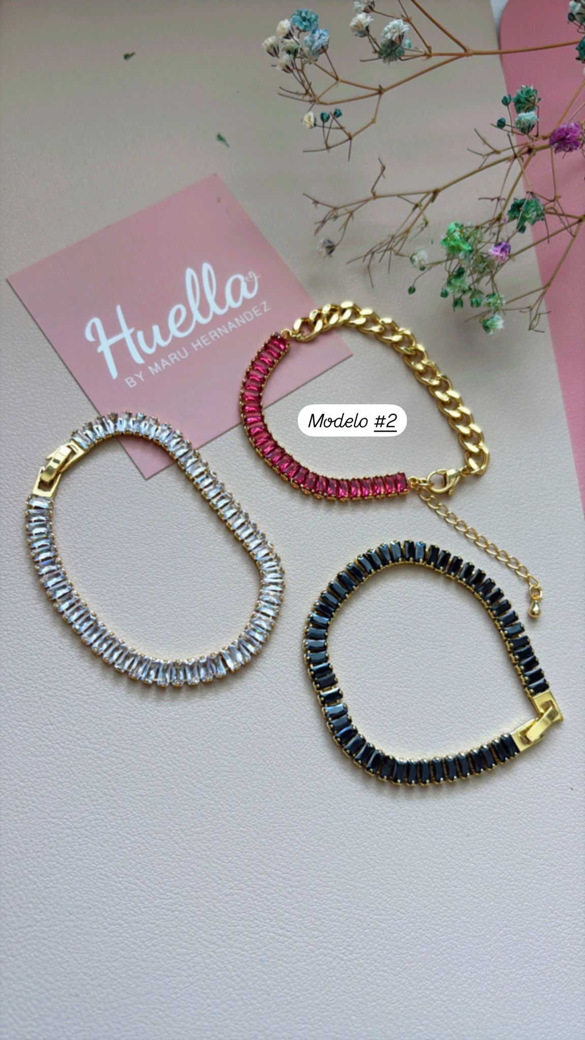 Juego de 3 brazaletes cristal