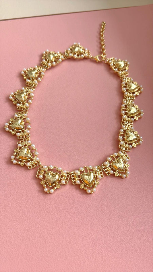 Collar Corazones primaverales