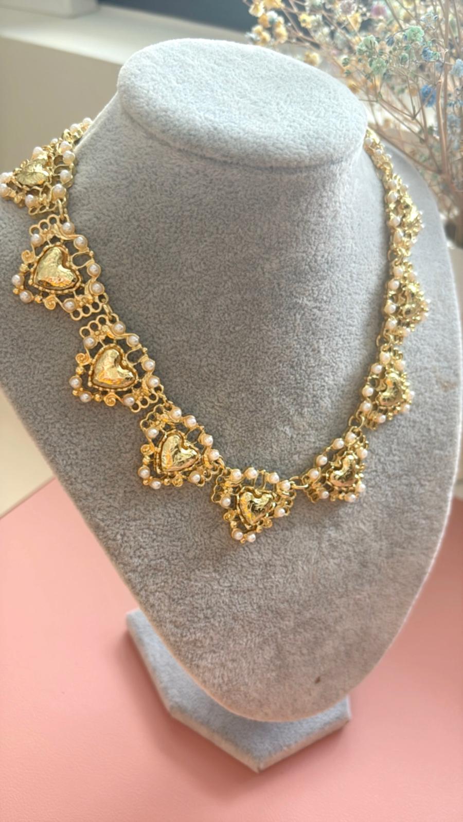 Collar Corazones primaverales