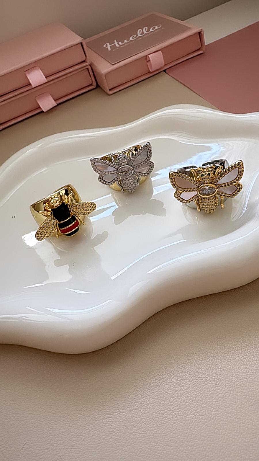 Anillos ajustables abeja