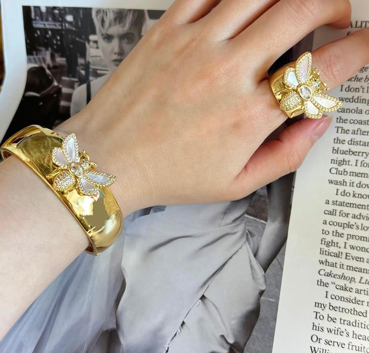 Anillos ajustables abeja