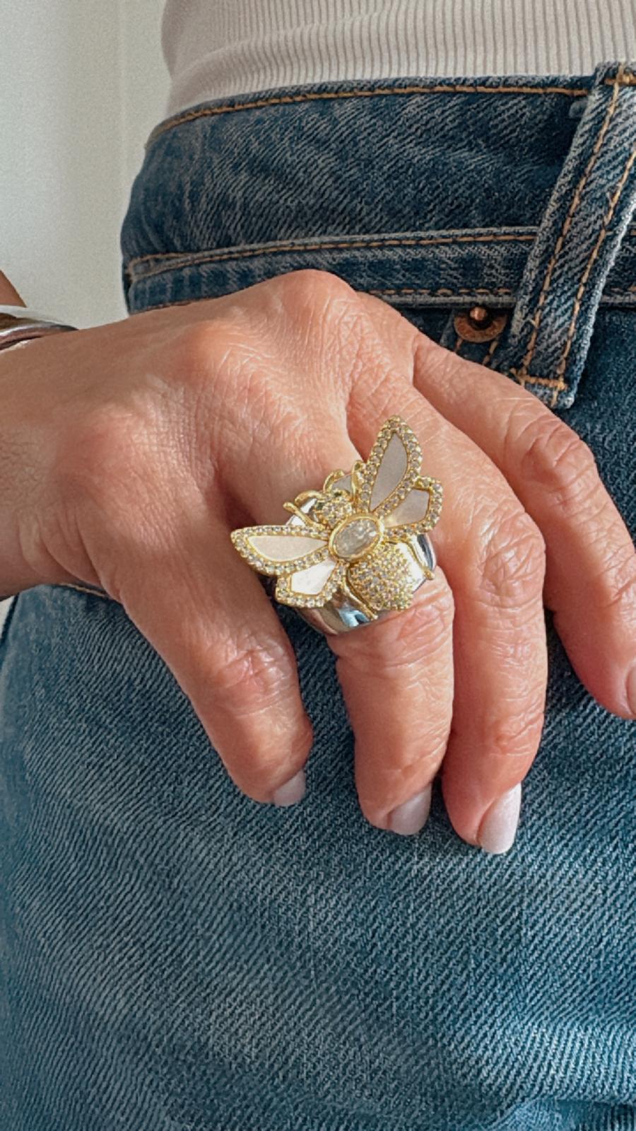 Anillos ajustables abeja