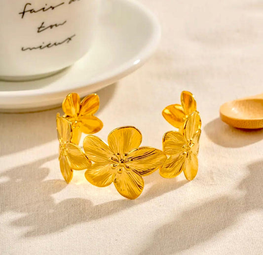 Brazalete Flores Ajustables