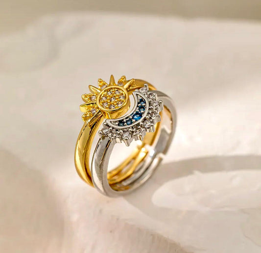 Anillo Ajustable Sol y Luna