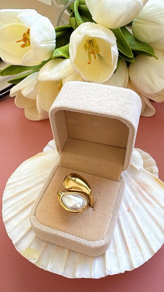 Anillo Perla Ovalada