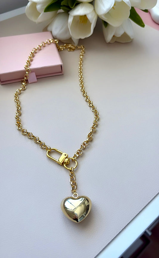 Cadena corazón con broche Rústico
