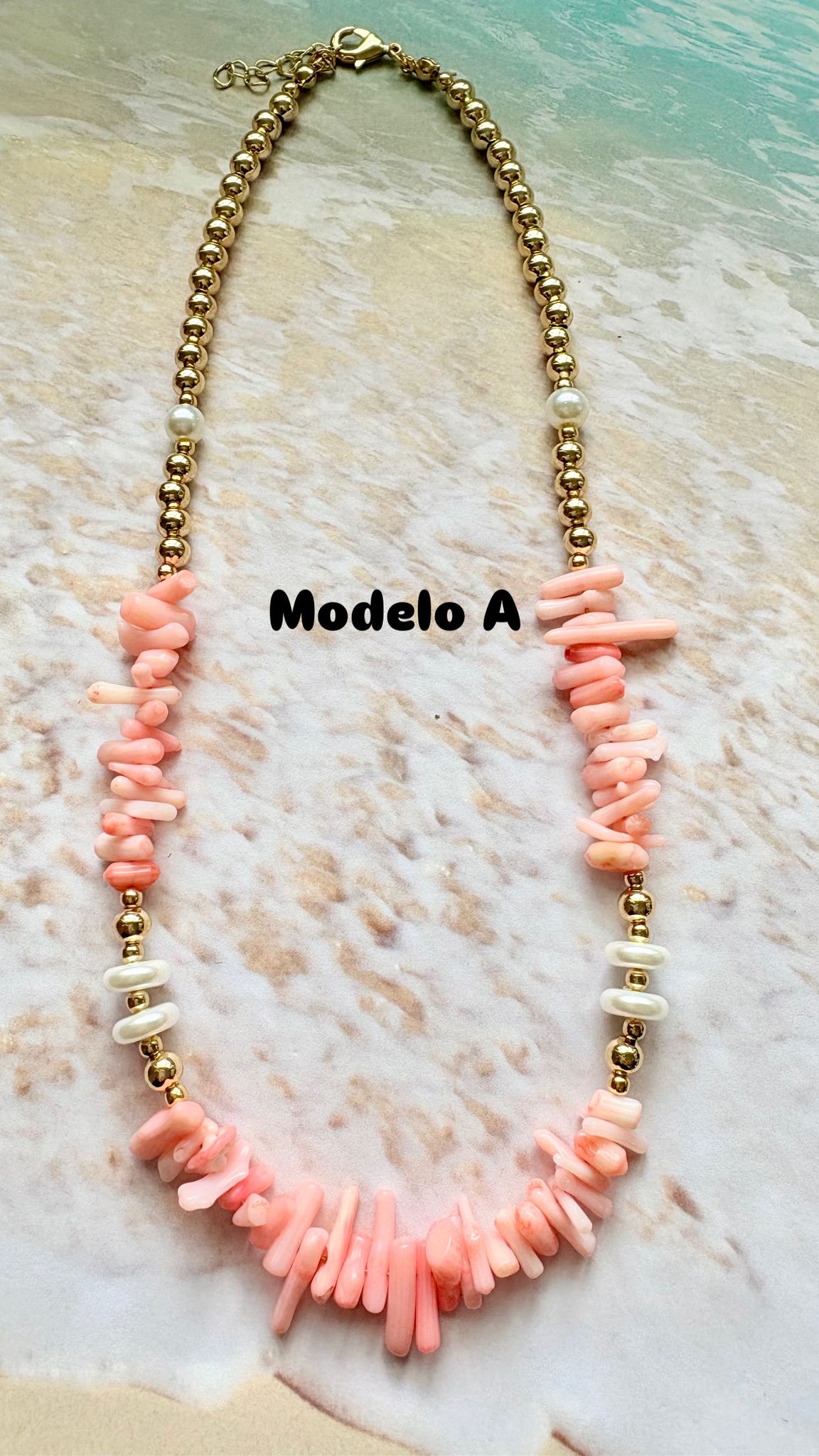 Collar coral Rosa summer