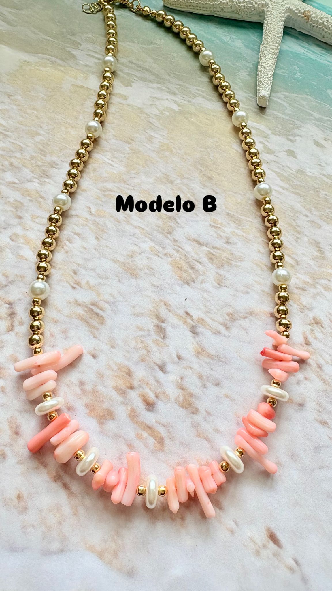 Collar coral Rosa summer