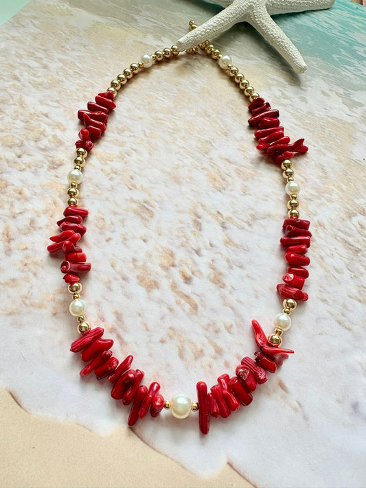 Collar Coral Rojo Summer