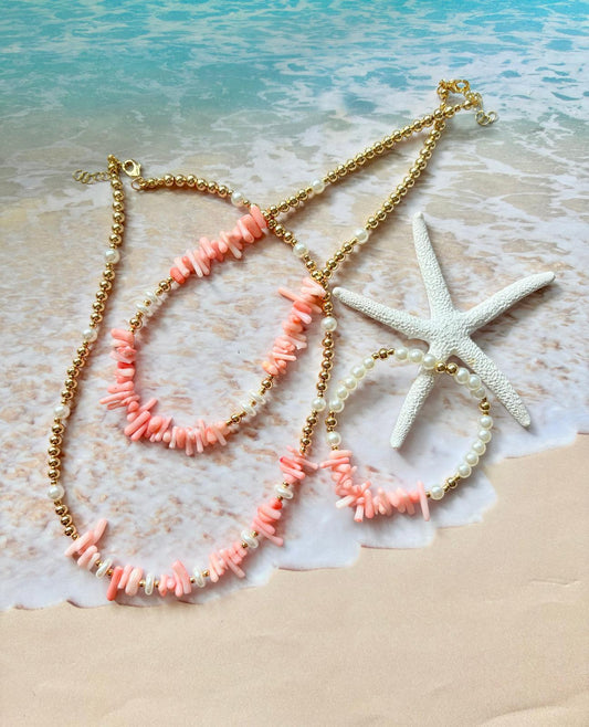 Collar coral Rosa summer