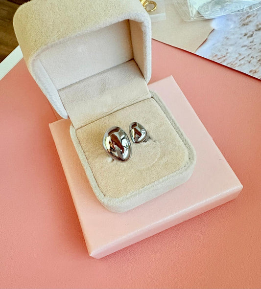 Anillo geométrico plata
