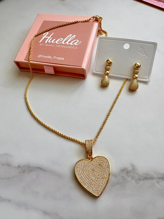 Cadena Corazón Dorado grande