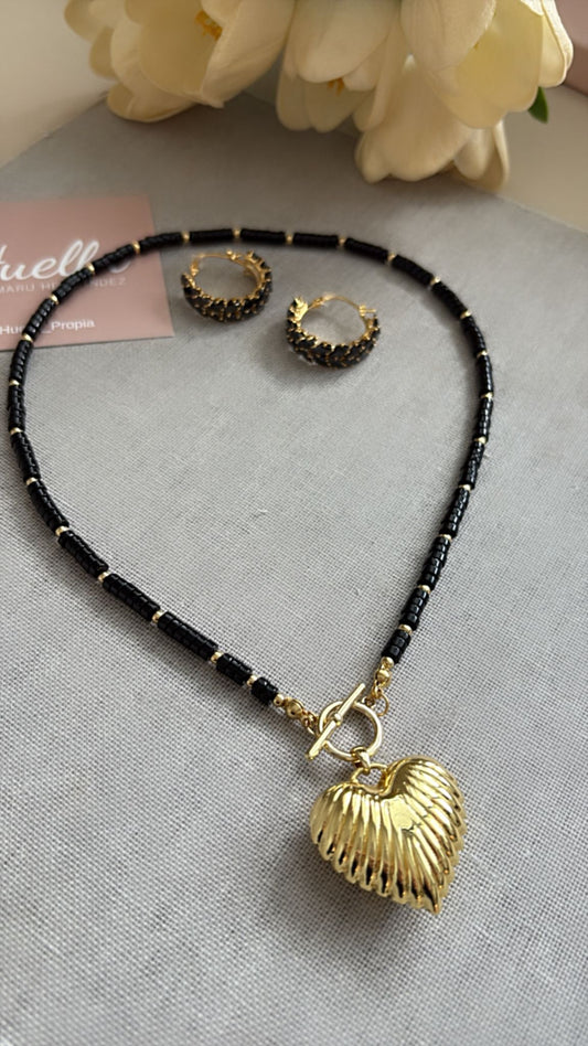 Collar ónix corazón