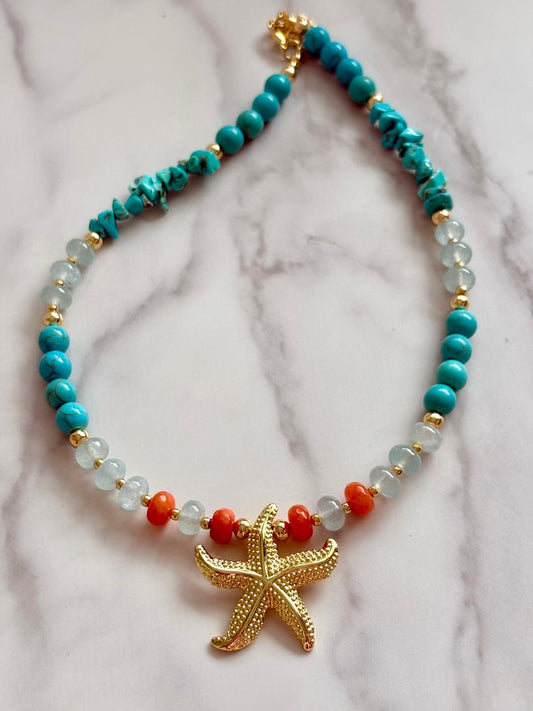 Collar Turquesa Estrella de Mar