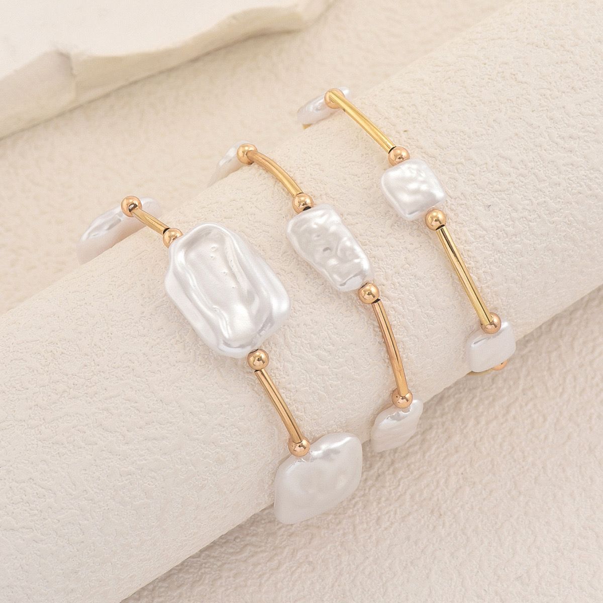 Brazalete de 3 piezas perlas
