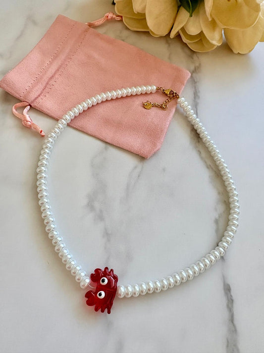 Collar Vacaciones cangrejo rojo